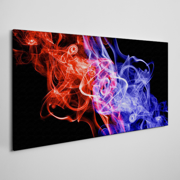 Dancing smoke in red and blue Canvas print