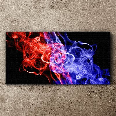 Dancing smoke in red and blue Canvas print