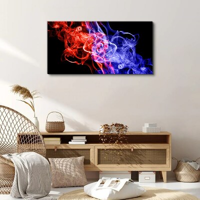 Dancing smoke in red and blue Canvas print