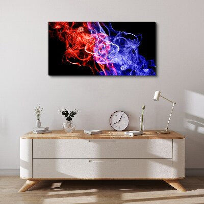Dancing smoke in red and blue Canvas print