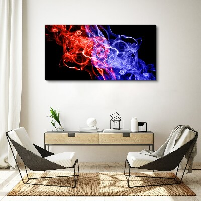 Dancing smoke in red and blue Canvas print