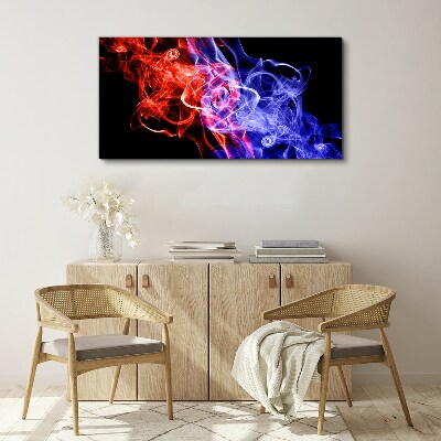 Dancing smoke in red and blue Canvas print