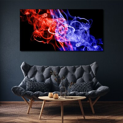 Dancing smoke in red and blue Canvas print