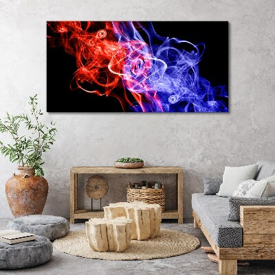Dancing smoke in red and blue Canvas print