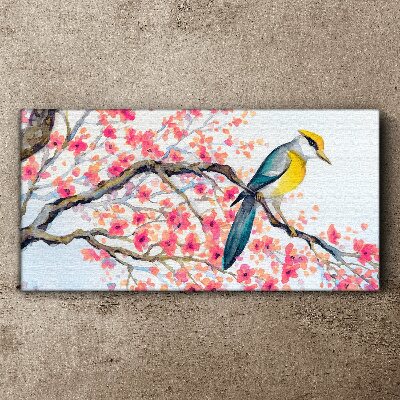 Spring bird on a branch Canvas print