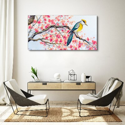 Spring bird on a branch Canvas print