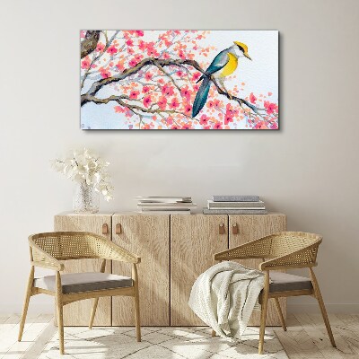 Spring bird on a branch Canvas print
