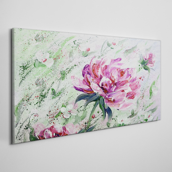 Painting flowers peonies Canvas print