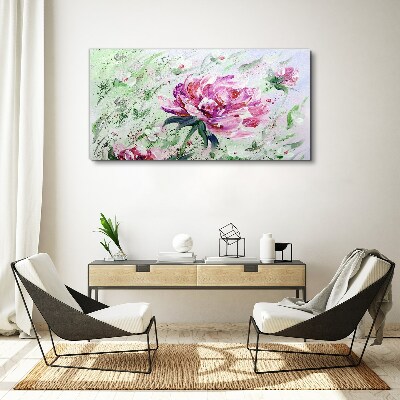 Painting flowers peonies Canvas print