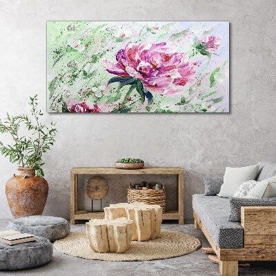 Painting flowers peonies Canvas print