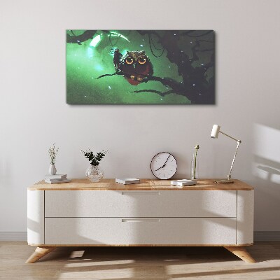 Owl moon art Canvas print
