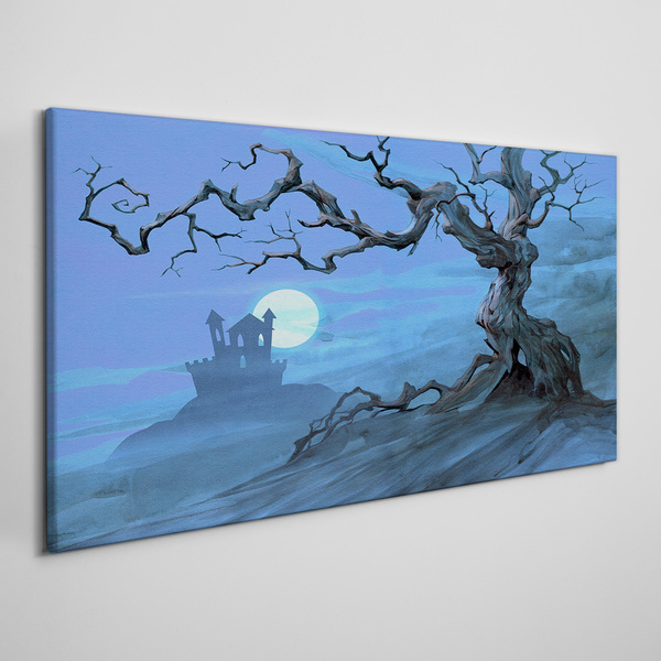 Abstraction castle moon Canvas Wall art