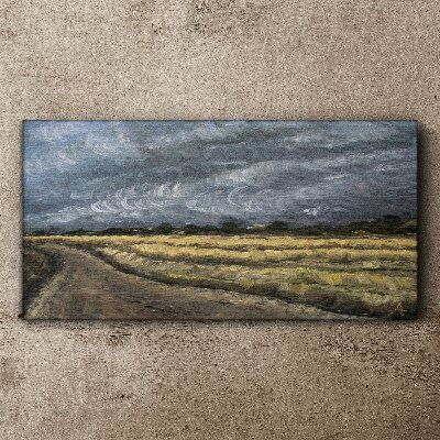Stormy sky over a country road Canvas print