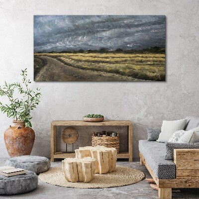 Painting grass landscape Canvas print