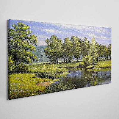 A peaceful landscape by the river Canvas print