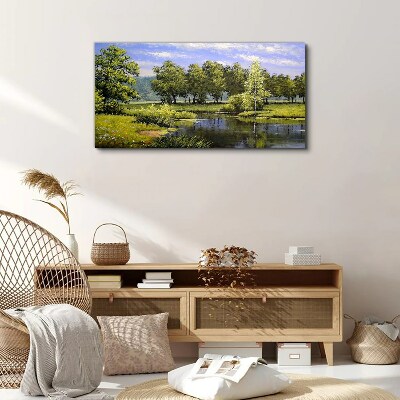 A peaceful landscape by the river Canvas print