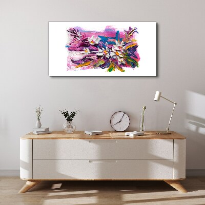 Colorful Flowers in Abstract Composition Canvas print