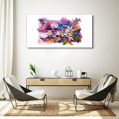 Colorful Flowers in Abstract Composition Canvas print