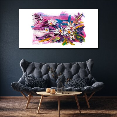 Colorful Flowers in Abstract Composition Canvas print
