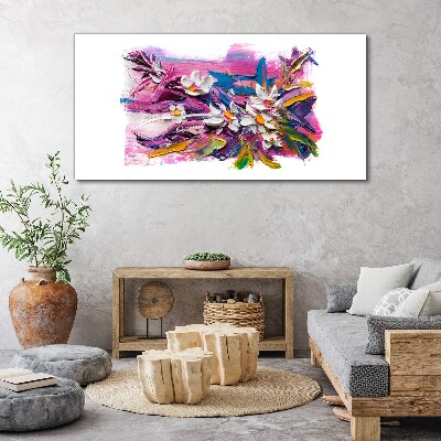 Colorful Flowers in Abstract Composition Canvas print