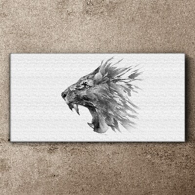 The cry of the lion in shades of gray Canvas print