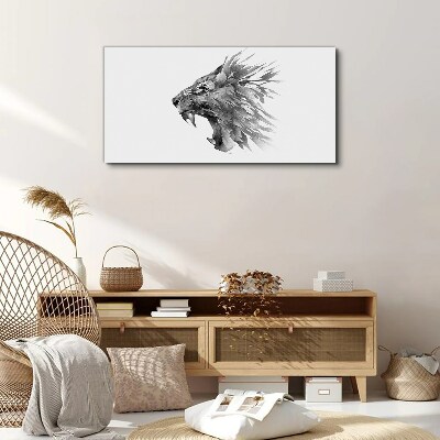 The cry of the lion in shades of gray Canvas print