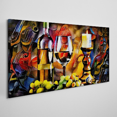 An evening with wine and fruit Canvas print
