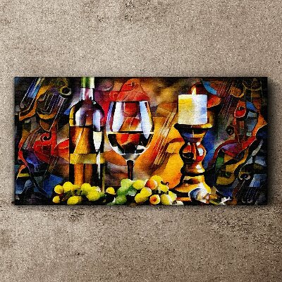 An evening with wine and fruit Canvas print
