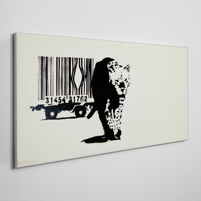 Banksy leopard barcode Canvas print