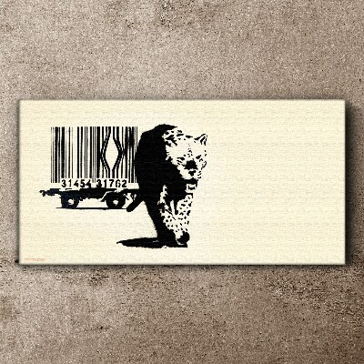 Banksy leopard barcode Canvas print