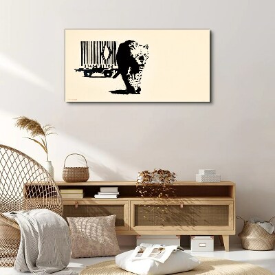 Banksy leopard barcode Canvas print