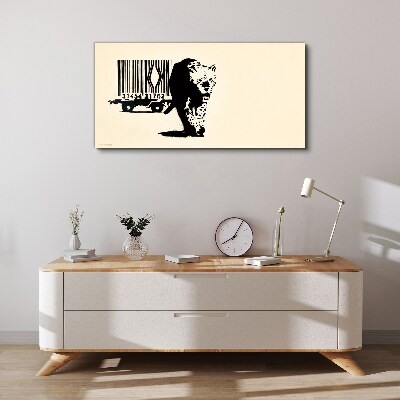 Banksy leopard barcode Canvas print