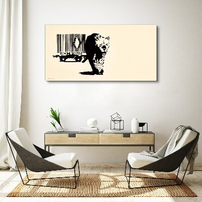 Banksy leopard barcode Canvas print