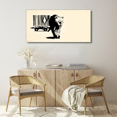 Banksy leopard barcode Canvas print