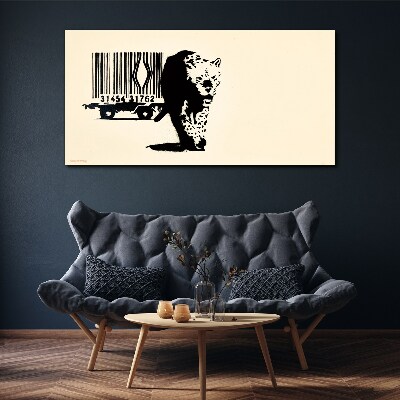Banksy leopard barcode Canvas print