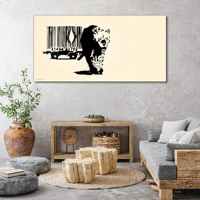 Banksy leopard barcode Canvas print