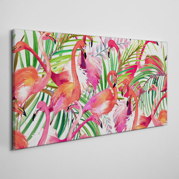 Modern flamingos list Canvas print