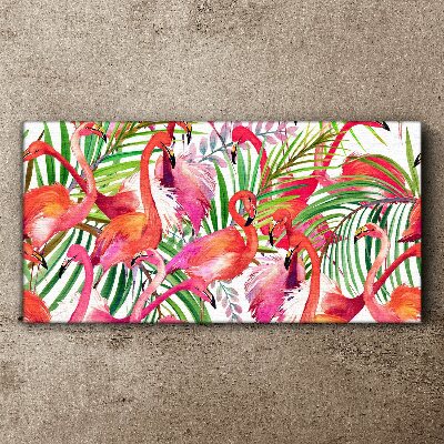 Flamingos in a tropical paradise Canvas print