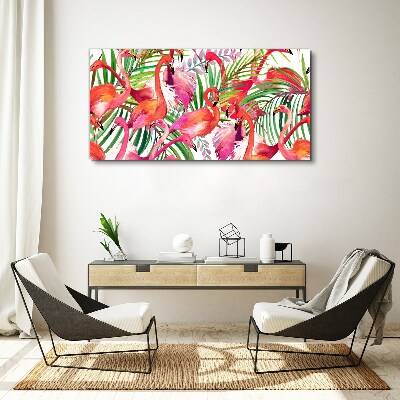 Flamingos in a tropical paradise Canvas print
