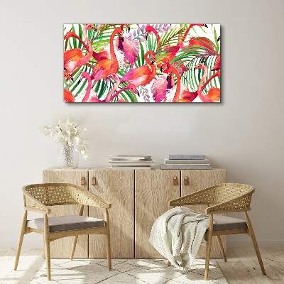 Flamingos in a tropical paradise Canvas print