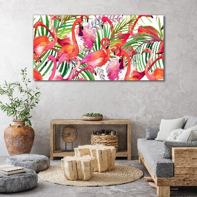 Flamingos in a tropical paradise Canvas print