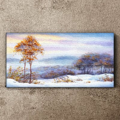 Winter landscape with trees Canvas print