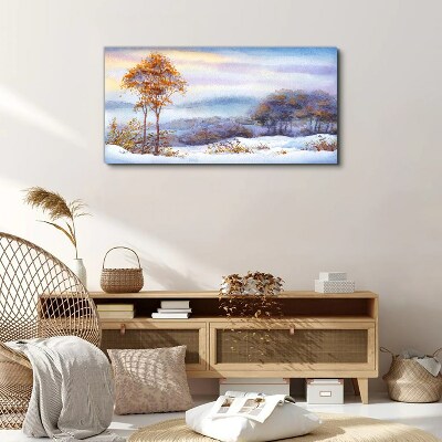 Winter landscape with trees Canvas print