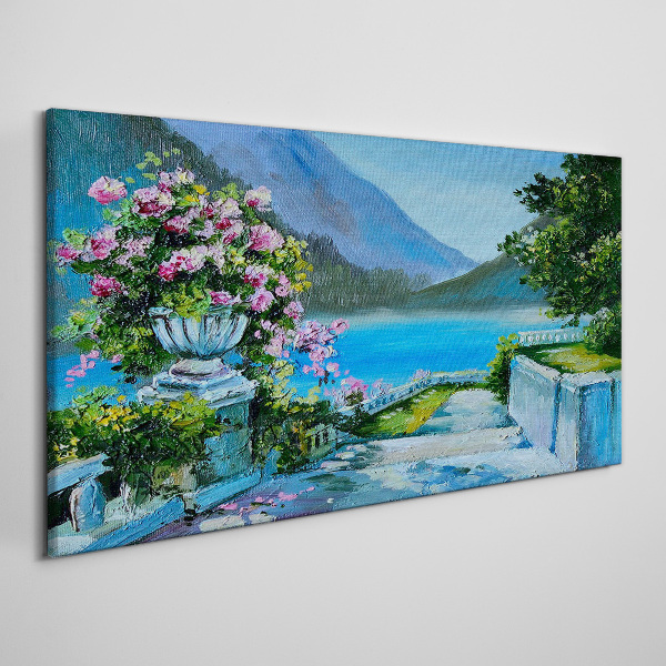 Romantic view over the lake Canvas Wall art
