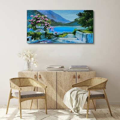 Romantic view over the lake Canvas Wall art