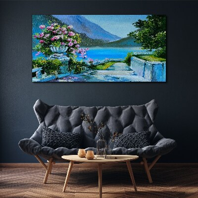 Romantic view over the lake Canvas Wall art