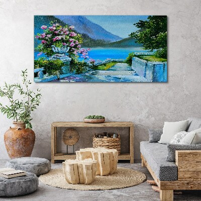 Romantic view over the lake Canvas Wall art