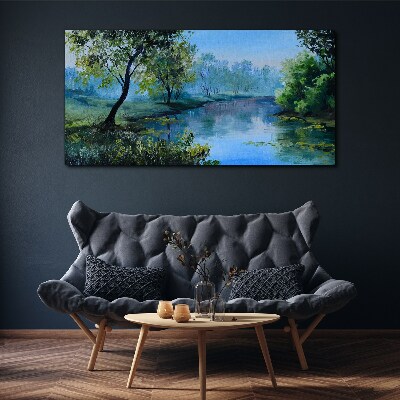 A peaceful landscape by the river Canvas Wall art