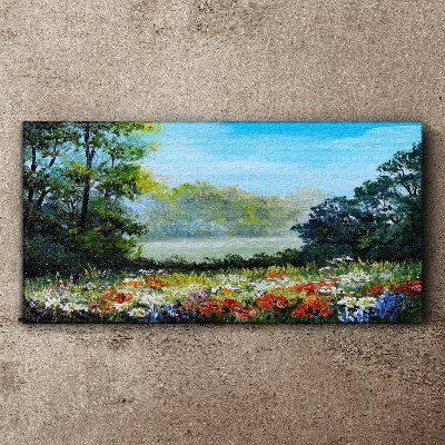 A flower landscape in the summer sun Canvas Wall art