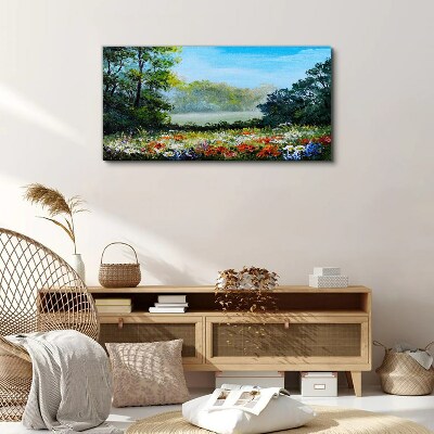 Abstract flowers trees Canvas Wall art